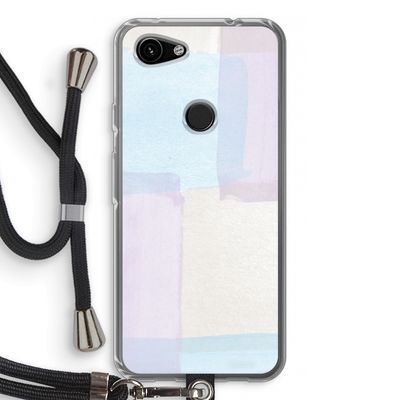 Square pastel: Pixel 3a Transparant Hoesje met koord