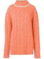 Cashmere In Love pull en maille torsadée - Orange - thumbnail