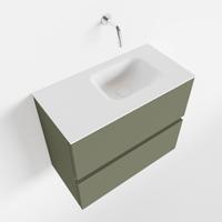 Toiletmeubel Mondiaz Ada | 60 cm | Meubelkleur Army | Lex wastafel Talc Rechts | Zonder kraangat - thumbnail