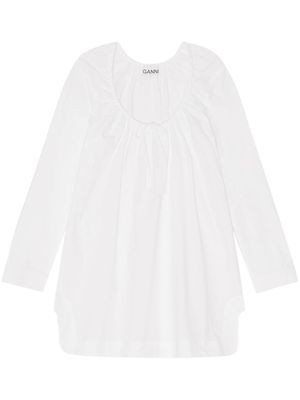 GANNI robe courte à encolure carrée - Blanc