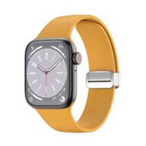 Siliconen bandje - Folding Buckle - Oker - Geschikt voor Apple Watch 38mm / 40mm / 41mm