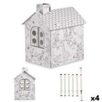 Vaardigheidsspel met Papier Pincello Huis (4 Stuks)