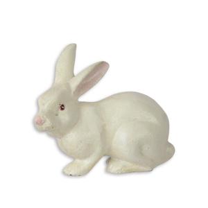 A CAST IRON SCULPTURE OF A RABBIT