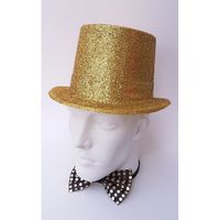 Gouden glitter verkleed hoed volwassenen