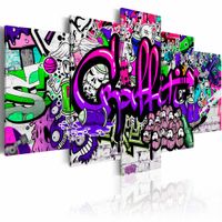 Schilderij - Graffiti , multikleur , 5 luik - thumbnail
