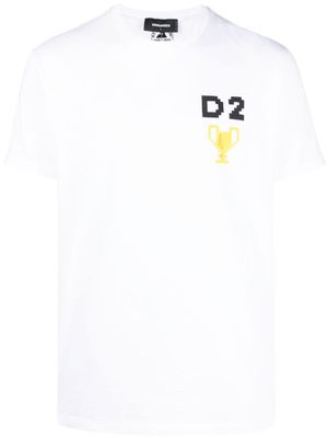 DSQUARED2 chemise à imprimé pixel - Blanc