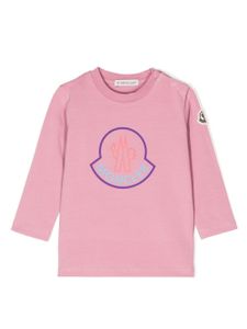 Moncler Enfant sweat en coton stretch à logo imprimé - Rose