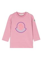 Moncler Enfant sweat en coton stretch à logo imprimé - Rose - thumbnail