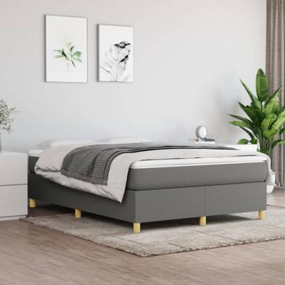 Bedframe zonder matras stof donkergrijs 140x190 cm