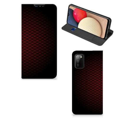 Samsung Galaxy M02s | A02s | Hoesje met Magneet | Geruit Rood