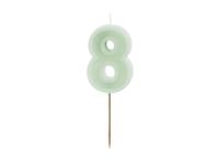 Verjaardagskaars Cijfer 8 Lichtgroen (6cm) Verjaardagskaars Cijfer 8 Lichtgroen (6cm)
