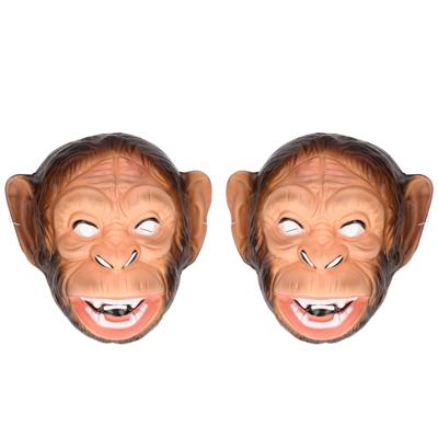 Plastic apen dieren verkleed masker voor volwassenen