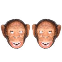 Plastic apen dieren verkleed masker voor volwassenen