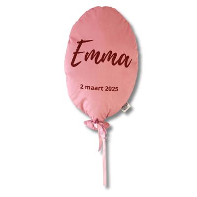 Geboortekussen Ballon - met naam & datum - Ontwerp-zelf.nl