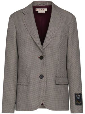 Marni blazer boutonné à motif pied-de-poule - Gris