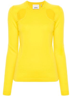ISABEL MARANT haut Velen en cachemire à découpes - Jaune
