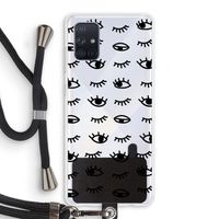 Eye pattern #2: Samsung Galaxy A71 Transparant Hoesje met koord
