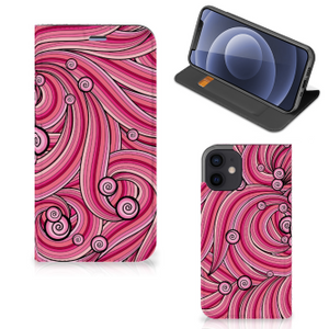 iPhone 12 Mini Bookcase Swirl Pink