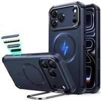iPhone 17 Pro Max Cyber Tough Magnetic Case (Camera Control, Stash Stand) - Navy Blue iPhone 17 Pro Max Cyber Tough Magnetic Case (Camera Control, Stash Stand) - Navy Blue