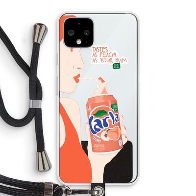 Peach please!: Pixel 4 Transparant Hoesje met koord
