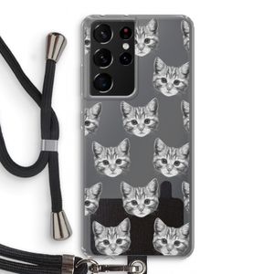 Kitten: Samsung Galaxy S21 Ultra Transparant Hoesje met koord