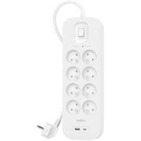 Belkin SRB003CA2M Overspanningsbeveiliging Wit 8 AC-uitgang(en) 2 m Belkin SRB003CA2M Overspanningsbeveiliging Wit 8 AC-uitgang(en) 2 m