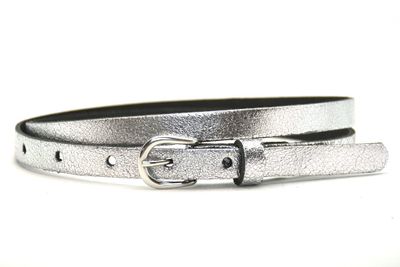 Take It Leren Riem 1.5 cm Zilver