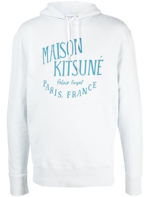 Maison Kitsuné hoodie en coton à logo imprimé - Bleu