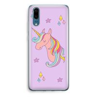 Roze eenhoorn: Huawei P20 Transparant Hoesje