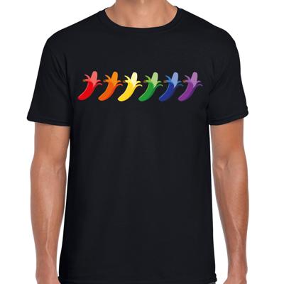 Gay Pride T-shirt voor heren - pride - zwart - bananen - LHBTI
