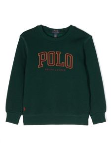 POLO RALPH LAUREN KIDS sweat en coton mélangé à logo brodé - Vert