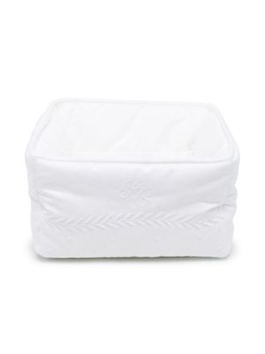 Tartine Et Chocolat panier à motifs brodés en coton mélangé - Blanc