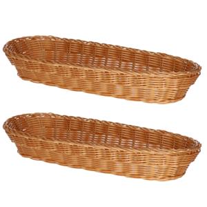 Kesper stokbrood broodmand - 2x - gevlochten - 41 x 16 x 7 cm