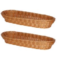 Kesper stokbrood broodmand - 2x - gevlochten - 41 x 16 x 7 cm