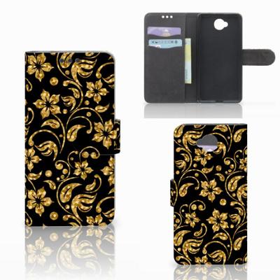 Microsoft Lumia 650 Hoesje Gouden Bloemen Microsoft Lumia 650 Hoesje Gouden Bloemen