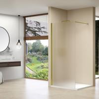 Inloopdouche Van Rijn ST01 120x200 cm Melkglas 8 mm Met Stabilisatiestang Messing Goud van Rijn