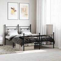 Bedframe met hoofd- en voeteneinde metaal zwart 140x190 cm