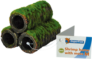 Superfish Shrimp Home M met Mos - Medium Keramische Garnalenschuilplaats
