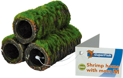 Superfish Shrimp Home M met Mos - Medium Keramische Garnalenschuilplaats
