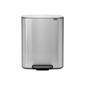 Brabantia Bo pedaalemmer 60 liter met kunststof binnenemmer - Matt Steel Fingerprint Proof