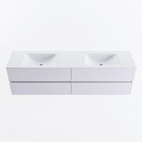 MONDIAZ VICA 180cm badmeubel onderkast Cale 4 lades. Wastafel CLOUD dubbel 2 kraangaten, kleur Talc.