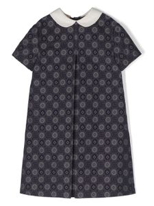 Gucci Kids monogram-pattern linen dress - Bleu