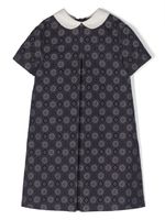 Gucci Kids monogram-pattern linen dress - Bleu - thumbnail