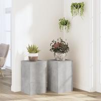 VidaXL Plantenstandaards 2 st 30x30x50 cm bewerkt hout betongrijs VidaXL Plantenstandaards 2 st 30x30x50 cm bewerkt hout betongrijs