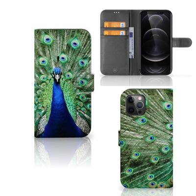 Apple iPhone 12 Pro Max | Telefoonhoesje | Met pasjeshouder | Pauw