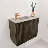 Toiletmeubel Mondiaz Joya Dlux | 50 cm | Meubelkleur Shadow | Faye wastafel Glace Wasbak Links | 1 kraangat