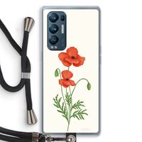 Red poppy: Oppo Find X3 Neo Transparant Hoesje met koord