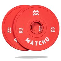Matchu Sports Fractional plate 2.5 kg - 2 stuks - Rood - Rubber - thumbnail