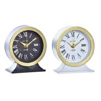 Tafelklok DKD Home Decor Wit Zwart Kristal Ijzer 12 x 6 x 13 cm (2 Stuks)