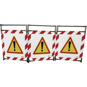 VISO TRAVO128ATT Versperring Driedelig inoxbarrière/GEVAAR-ROOD (b x h) 1700 mm x 1000 mm